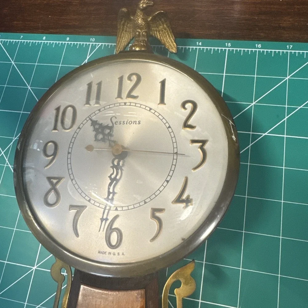 Sessions Banjo Clock Quartz Mt. Vernon Model 2W Vintage 40s Restored Works